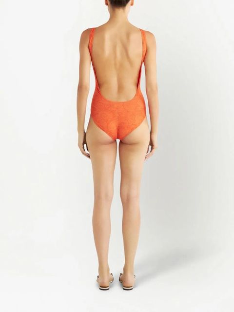 ETRO paisley-print sleeveless swimsuit - Orange