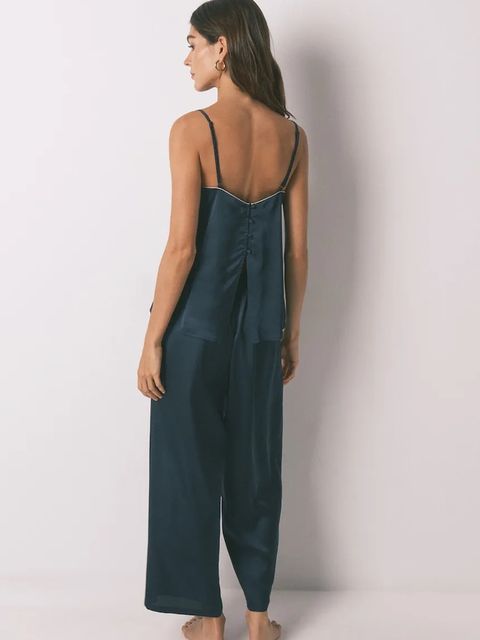 women'secret piżama damska kolor granatowy satynowa 2542472 - zdjęcie produktu nr 2