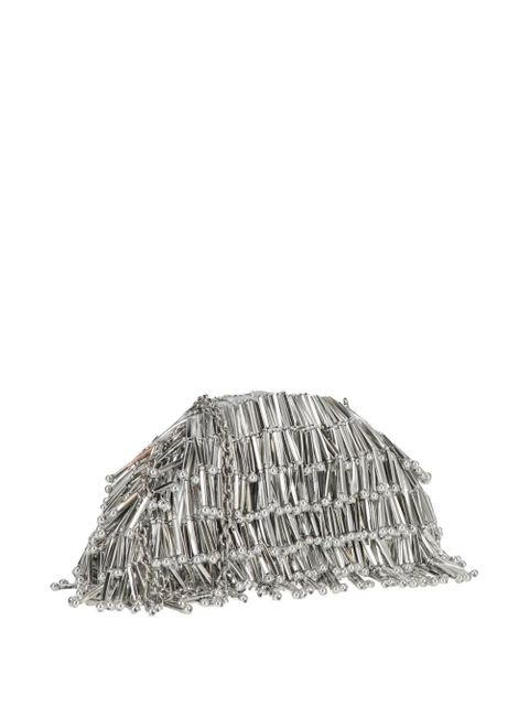 Cult Gaia nano Jaala beaded clutch bag - Silver