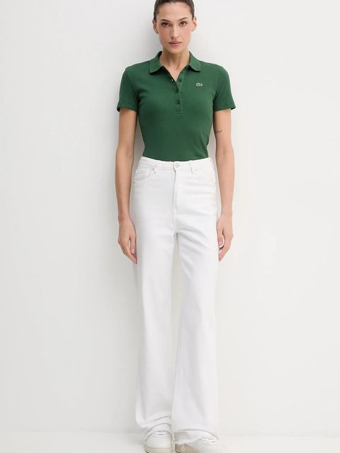 Lacoste polo bawełniane kolor zielony DF5377