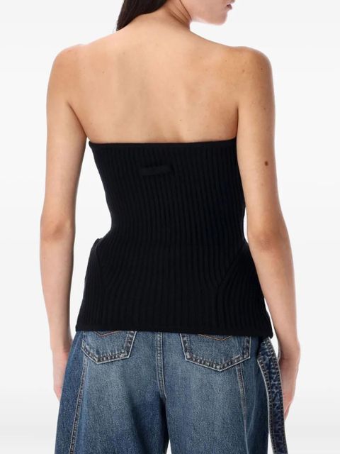 Jean Paul Gaultier ribbed-knit bustier top - Black