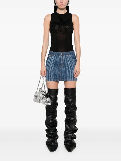 Jean Paul Gaultier flocked-logo top - Black - zdjęcie produktu nr 2