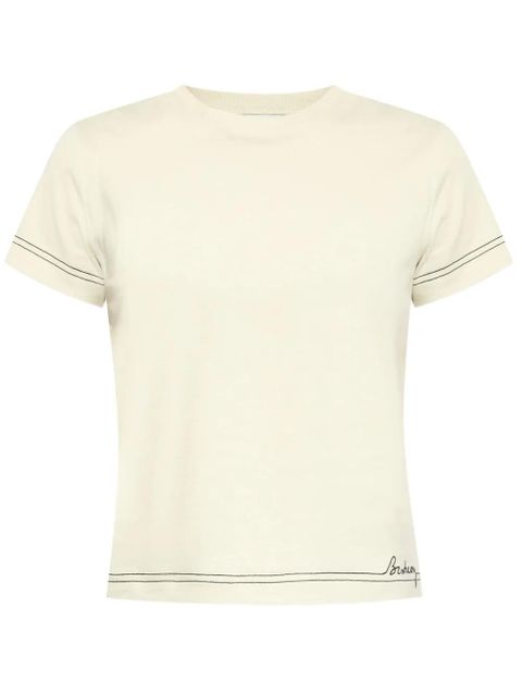 Burberry logo-embroidered crop top - Neutrals - zdjęcie produktu nr 1