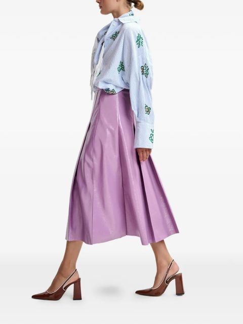 Essentiel Antwerp inverted-pleat A-line midi skirt - Purple