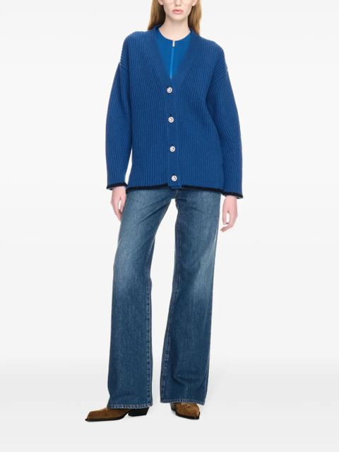 Off-White logo-embroidered cardigan - Blue - zdjęcie produktu nr 2