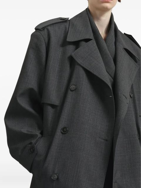 The Frankie Shop plaid-pattern double-breasted coat - Grey