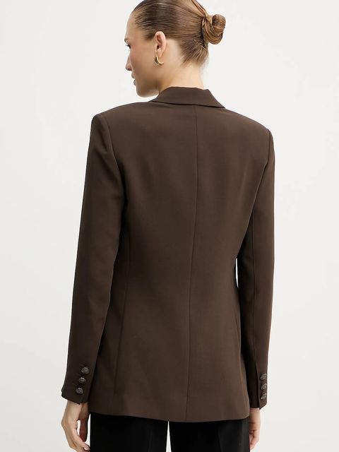 Guess marynarka THEOLINE kolor brązowy jednorzędowa gładka W5YN46 WGHC2