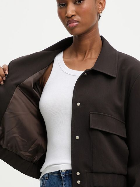 Answear.LAB kurtka kolor brązowy przejściowa