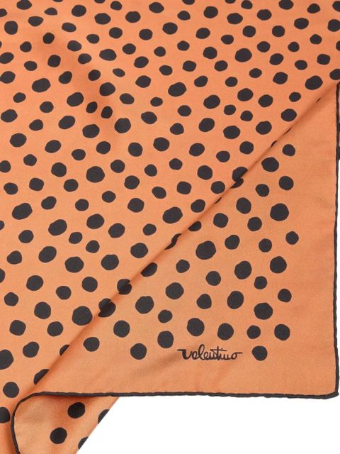 Valentino Garavani dalmatian polka-dot silk scarf - Orange