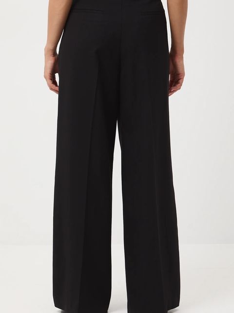 Medicine spodnie z domieszką wełny damskie kolor czarny szerokie high waist