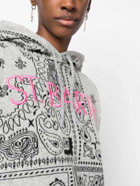 MC2 Saint Barth paisley-print pullover hoodie - Grey