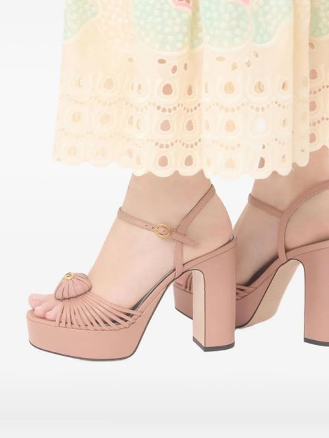 Valentino Garavani 115mm Royal heart platform sandals - Pink