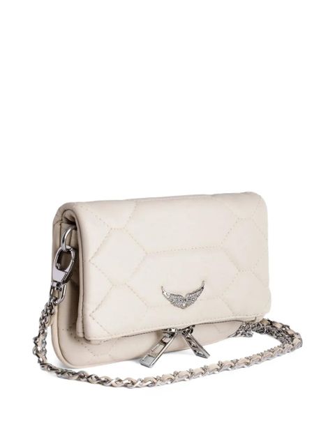 Zadig&Voltaire Rock Nano quilted clutch bag - White