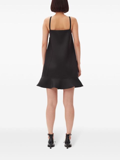 GANNI duchesse-satin mini dress - Black