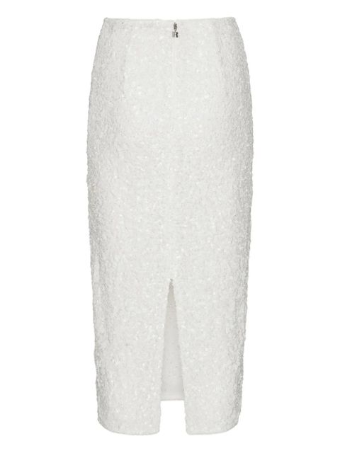 ROTATE BIRGER CHRISTENSEN sequin-embellished midi pencil skirt - White - zdjęcie produktu nr 2