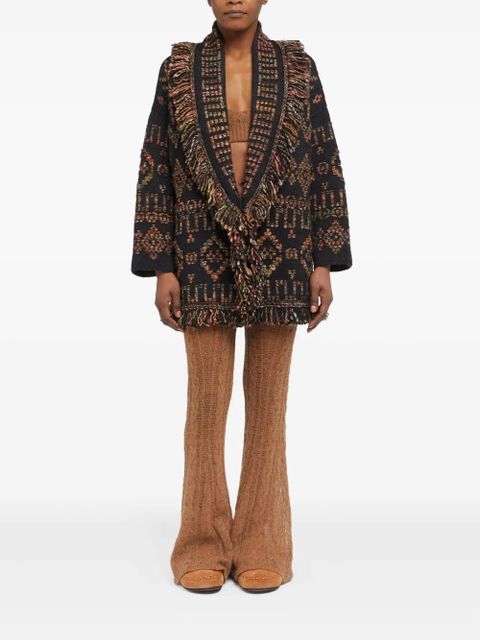 Alanui patterned fringed cardigan - Brown - zdjęcie produktu nr 2