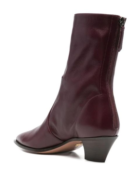 Aquazzura 45mm pointed-toe zip boots - Red