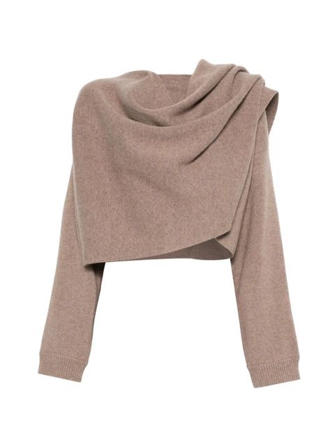 Magda Butrym draped long-sleeve cardigan - Neutrals - zdjęcie produktu nr 1