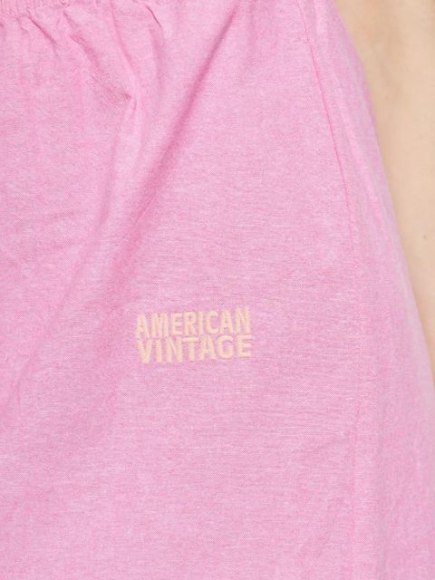 American Vintage lace trim midi skirt - Pink