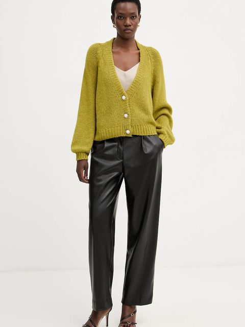 Haveone kardigan z domieszką wełny damski kolor zielony lekki JIT-P021 - zdjęcie produktu nr 2