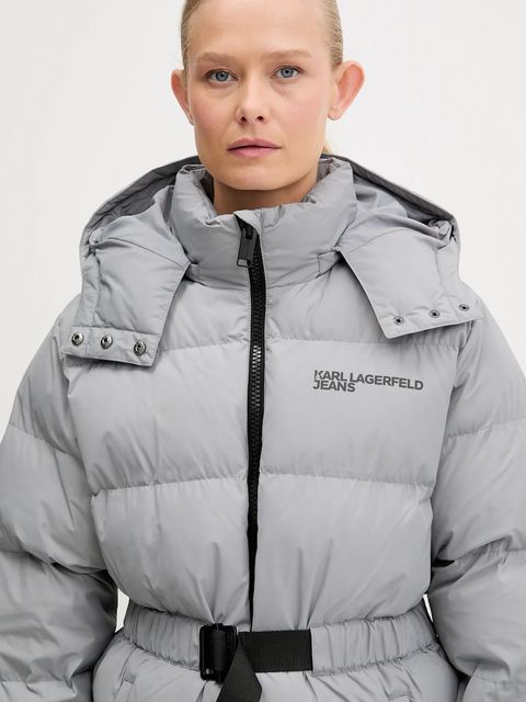 Karl Lagerfeld Jeans kurtka kolor szary zimowa A3W15023