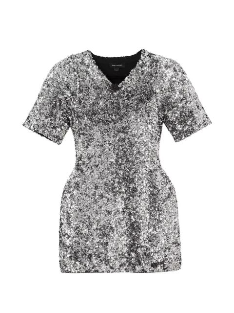 Marc Jacobs sequin-embellished V-neck mini dress - Silver - zdjęcie produktu nr 1