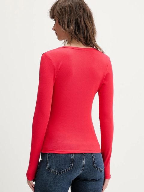 Tommy Jeans longsleeve damski kolor czerwony DW0DW17990