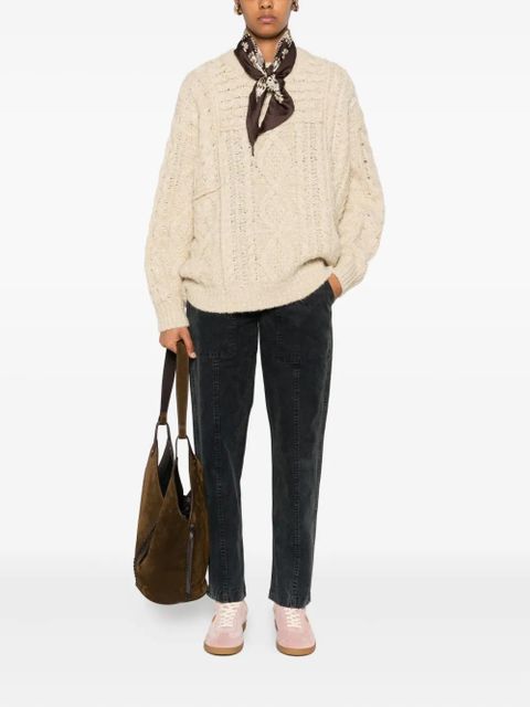 MARANT ÉTOILE cable-knit crew-neck sweater - Neutrals - zdjęcie produktu nr 2