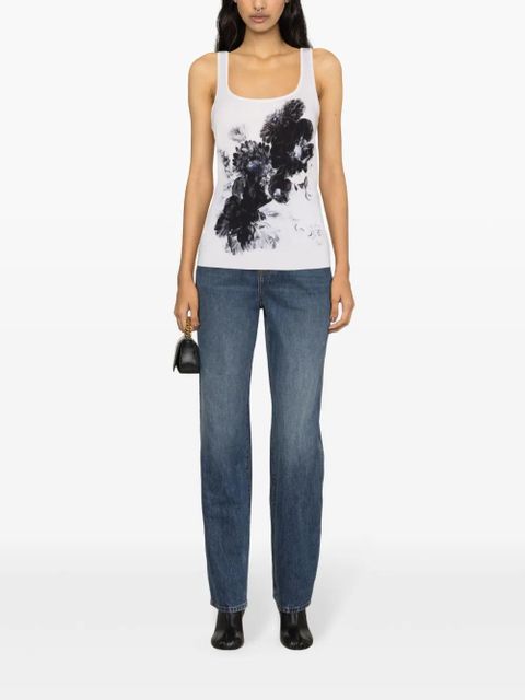 Alexander McQueen Chiaroscuro wool-silk tank top - Neutrals