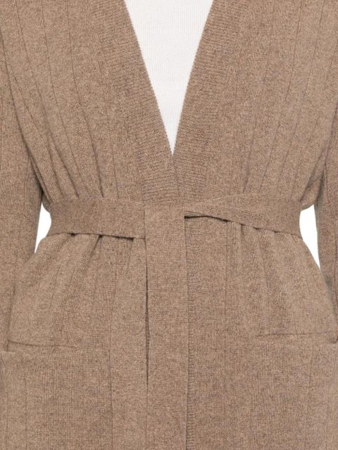 Max Mara ribbed belted cardigan - Brown