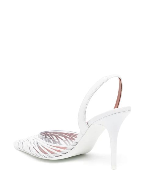 Amina Muaddi 90mm Lori pumps - White