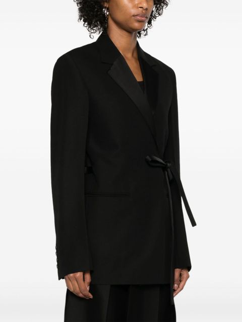 TOTEME satin-lapels wrap blazer - Black