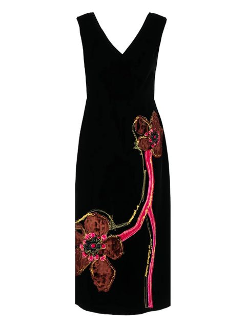 Prada embroidered velvet dress - Black - zdjęcie produktu nr 1