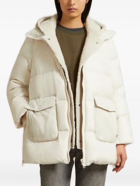 Yves Salomon hooded flap-pocket coat - White - zdjęcie produktu nr 1