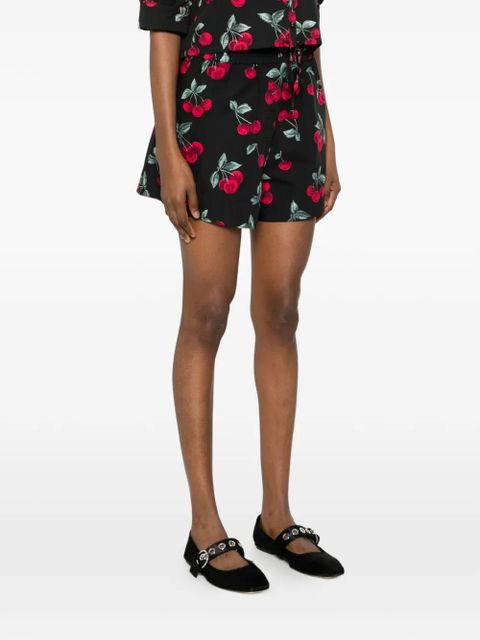TWINSET cherry-print shorts - Black