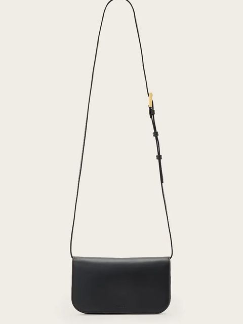 AllSaints torebka skórzana MAEVE kolor czarny W268XD