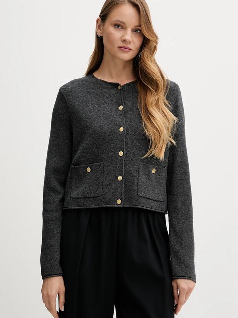 Tommy Hilfiger kardigan wełniany damski kolor szary lekki WW0WW46441 - zdjęcie produktu nr 1