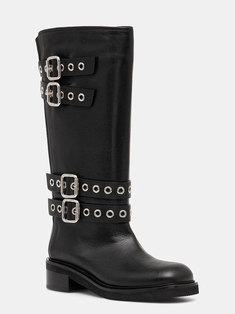 Le Silla kozaki skórzane Stivale Harley kolor czarny na płaskim obcasie 1848C040MGPPCHI294 - zdjęcie produktu nr 1