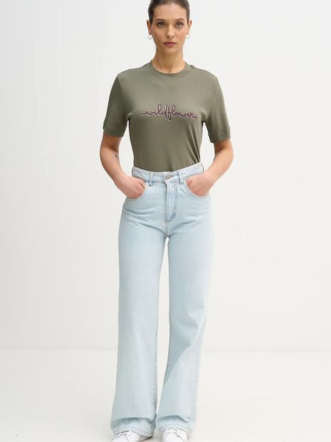 United Colors of Benetton t-shirt bawełniany damski kolor zielony 3DCJD10B5