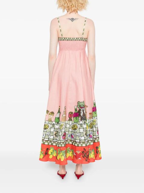 ALEMAIS floral-print A-line dress - Pink
