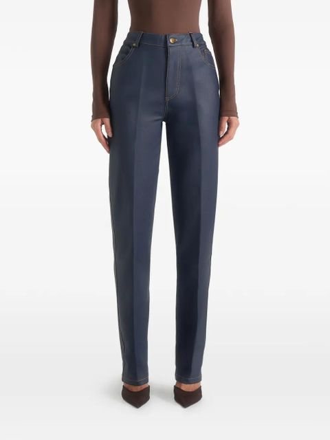 Manière De Voir Jana wax-effect boyfriend jeans - Blue