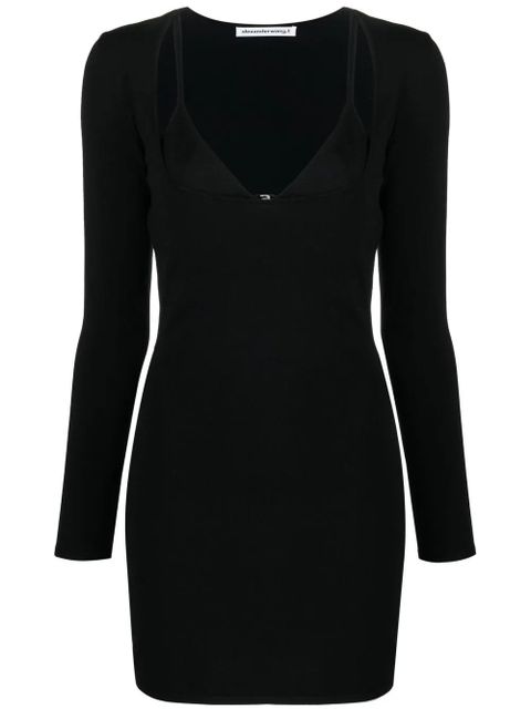 Alexander Wang layered-neckline detail dress - Black - zdjęcie produktu nr 1