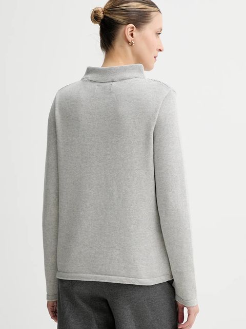 Marc O'Polo sweter bawełniany damski kolor szary z półgolfem 511605960419 - zdjęcie produktu nr 2