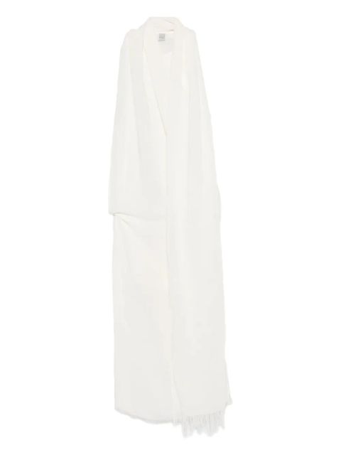 TOTEME frayed-edge draped dress - White - zdjęcie produktu nr 1