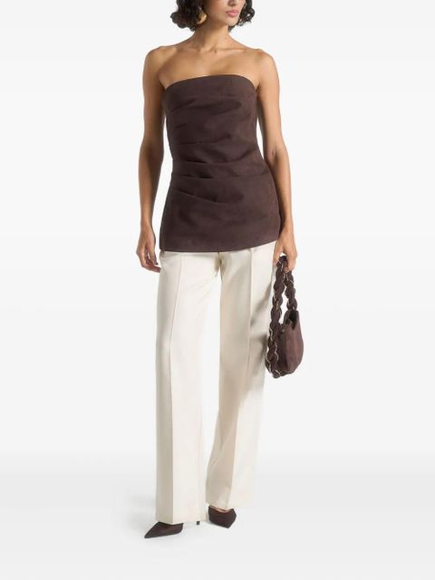 Manière De Voir Laurena tacked-detail bandeau top - Brown