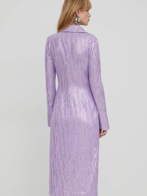 Stine Goya sukienka kolor fioletowy midi dopasowana SG5709