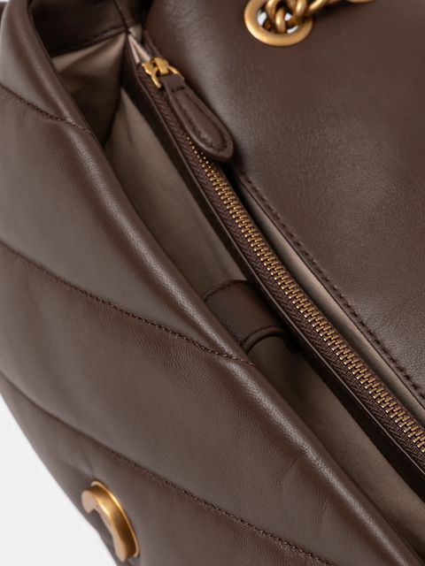 Pinko torebka skórzana kolor brązowy 100038 A0F2