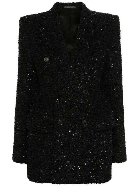Balenciaga double-breasted bouclé blazer - Black - zdjęcie produktu nr 1