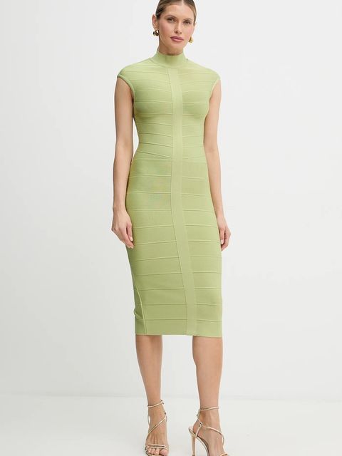 Herve Leger sukienka Davina kolor zielony midi dopasowana HLT8567266 - zdjęcie produktu nr 1