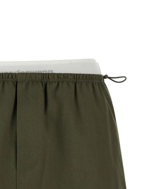 Alexander Wang double-layer elastic-waistband skirt - Green